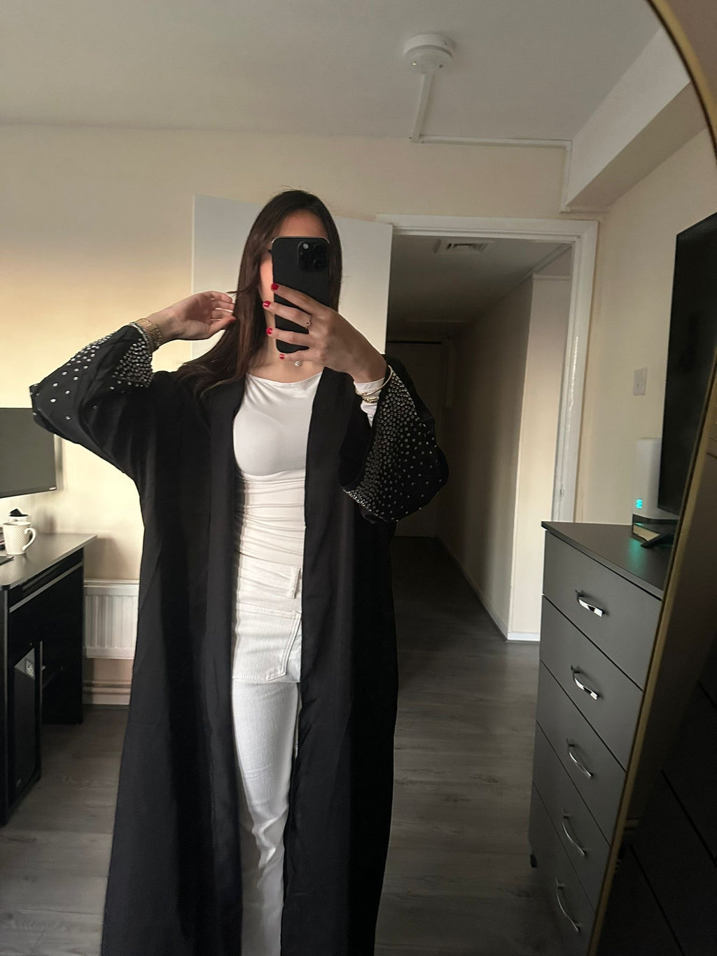 Black sparkle abaya