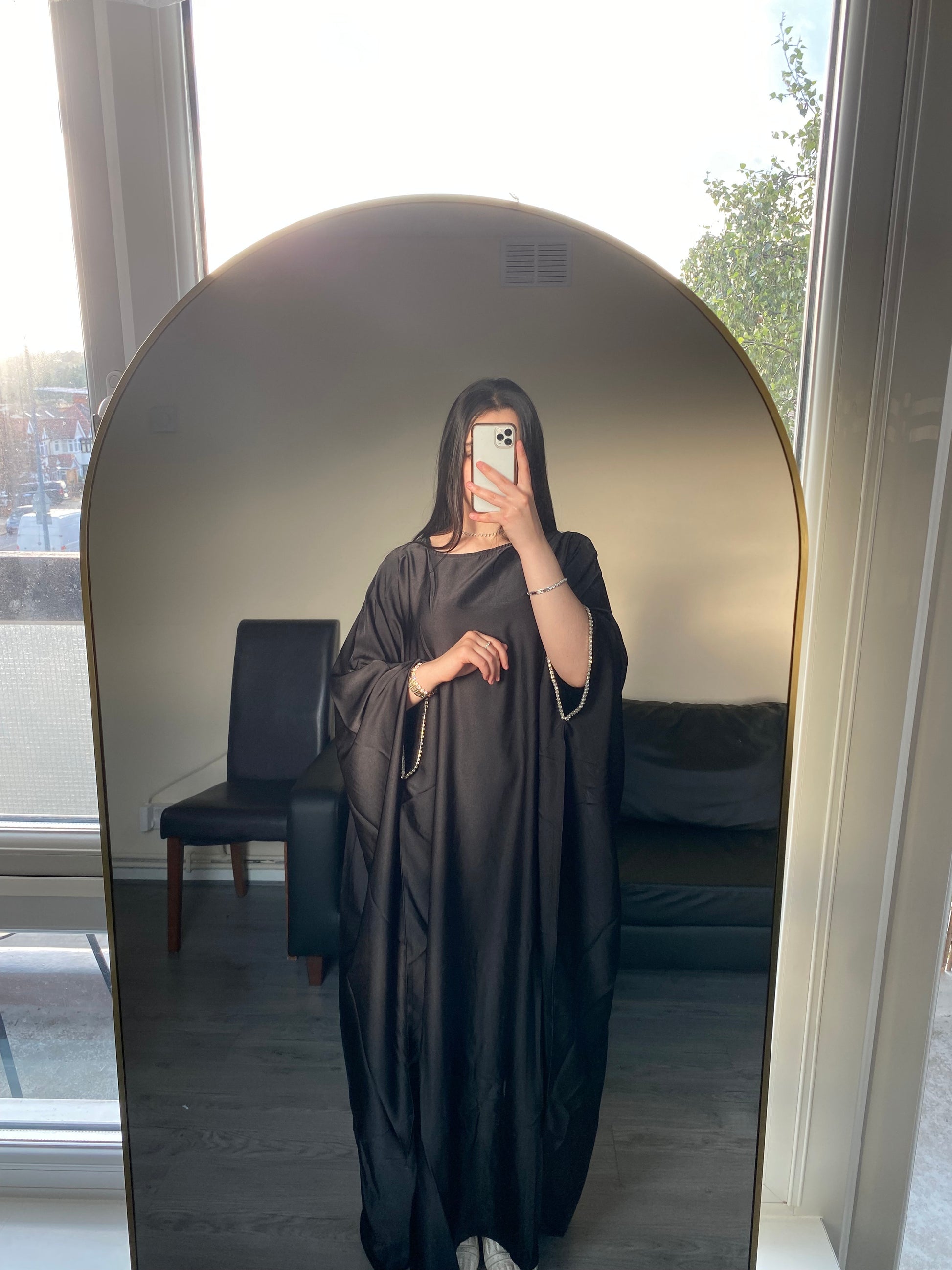 Black butterfly abaya