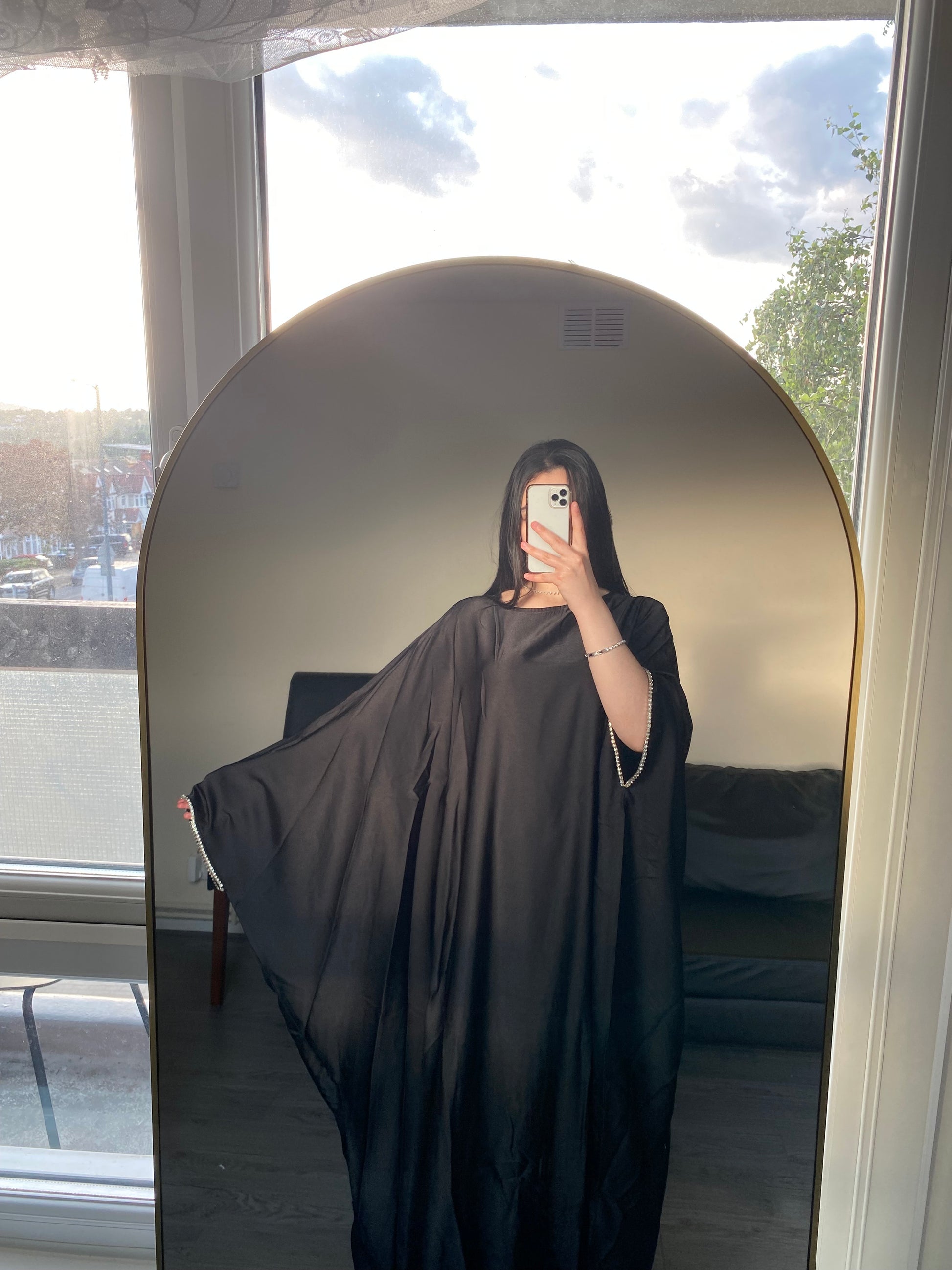 Black butterfly abaya