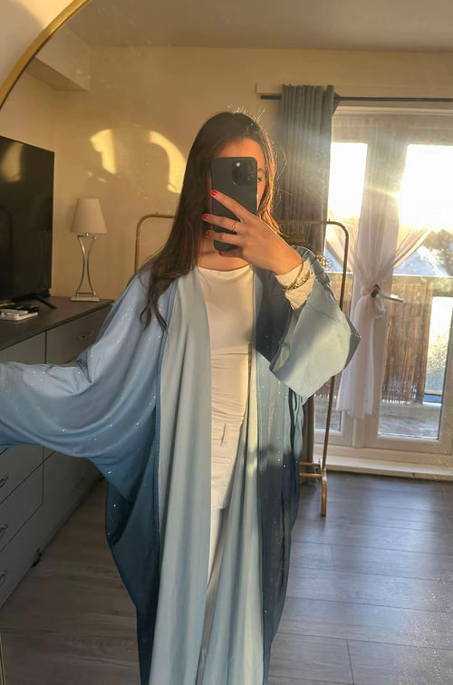 Blue sparkle abaya
