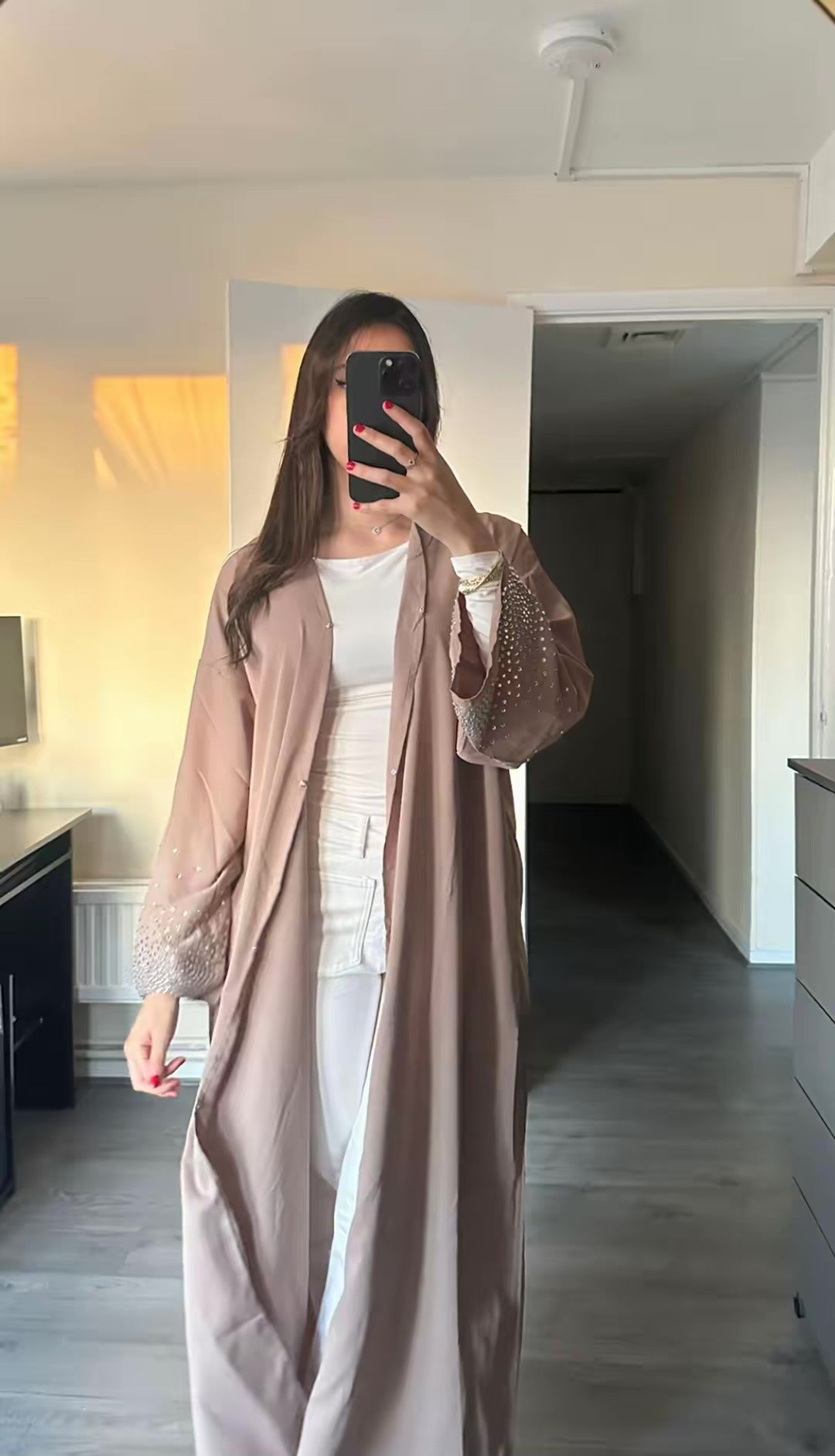 Brown sparkle abaya