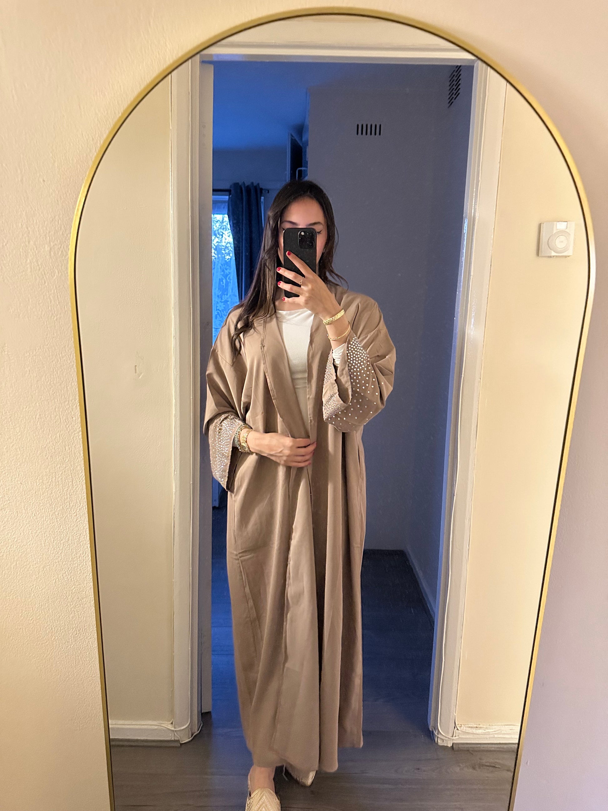 Brown sparkle abaya