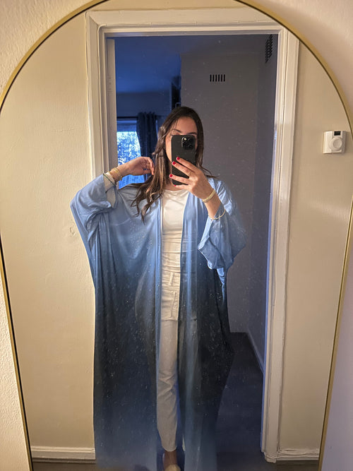 Blue sparkle abaya